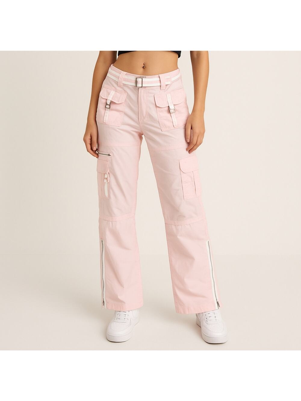 Limited Too Y2K Cargo Pants Low Rise Convertible Pants Pink Size Juniors 5